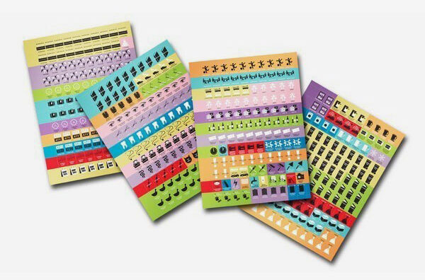 vier stickervellen