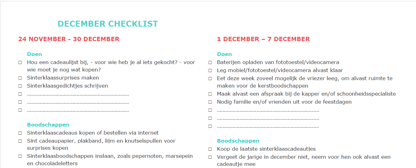 Decemberplanner – gratis printversie